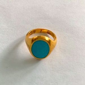J Crew Demi-Fine Gold & Turquoise style Ring